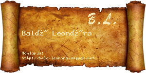 Baló Leonóra névjegykártya